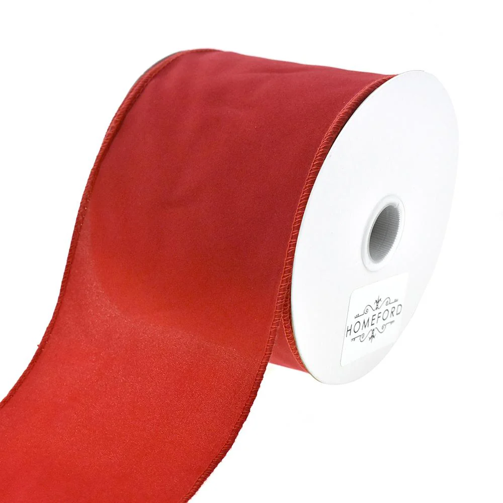 Christmas Velvet Wired Edge Ribbon, 4-Inch, 25-Yard - Image 4