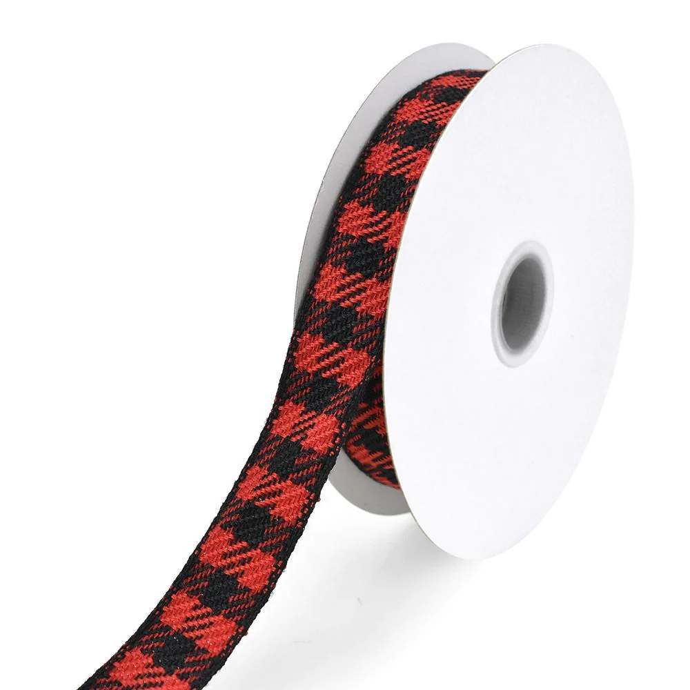 Christmas Woven Buffalo Plaid Ribbon, 7/8-Inch, 10-Yard - Image 6