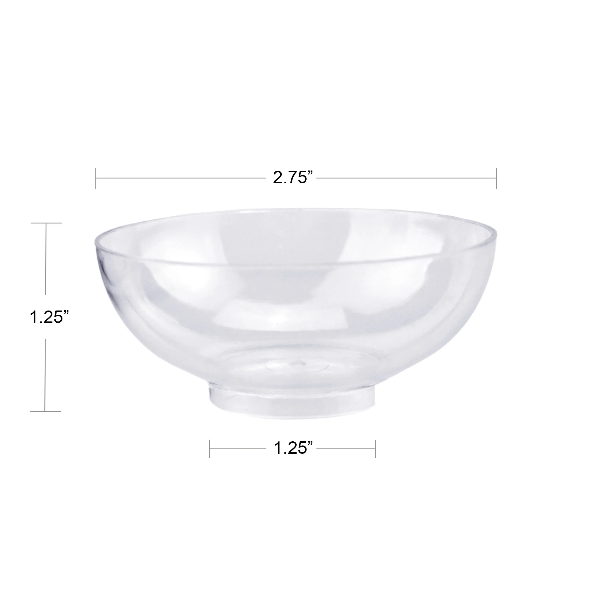 Clear Plastic Appetizer Dessert Mini Cup Dish Bowl Disposable Reusable, 2-3/4-inch, 12-count - Image 3