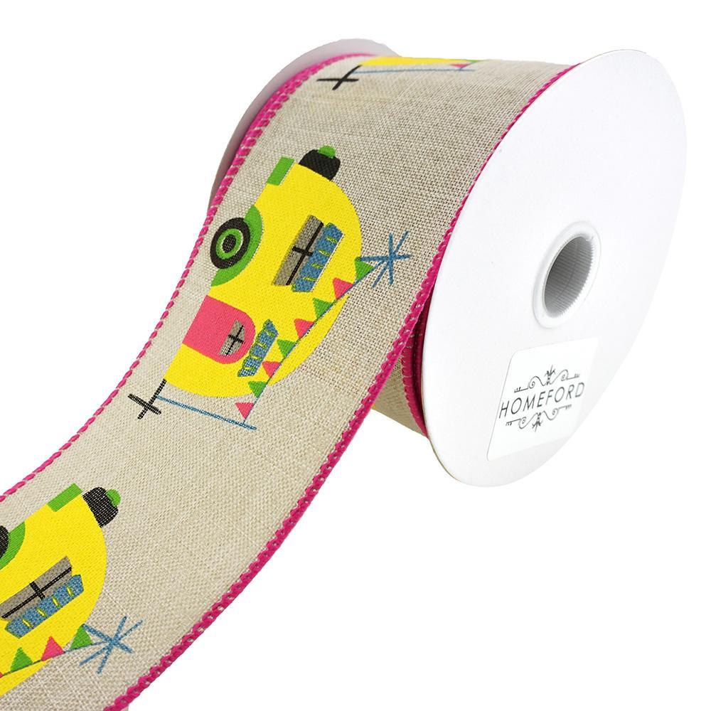 Colorful Camper Wired Linen Ribbon, 2-1/2-Inch, 10-Yard - Image 3