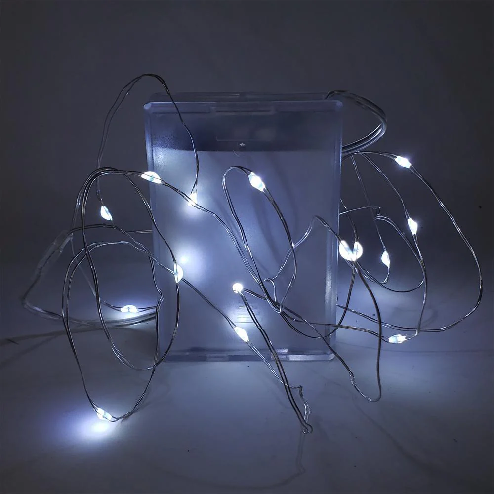 Copper Wire Battery Operated Fairy String Lights, 7-Feet, 20 LED - Image 2