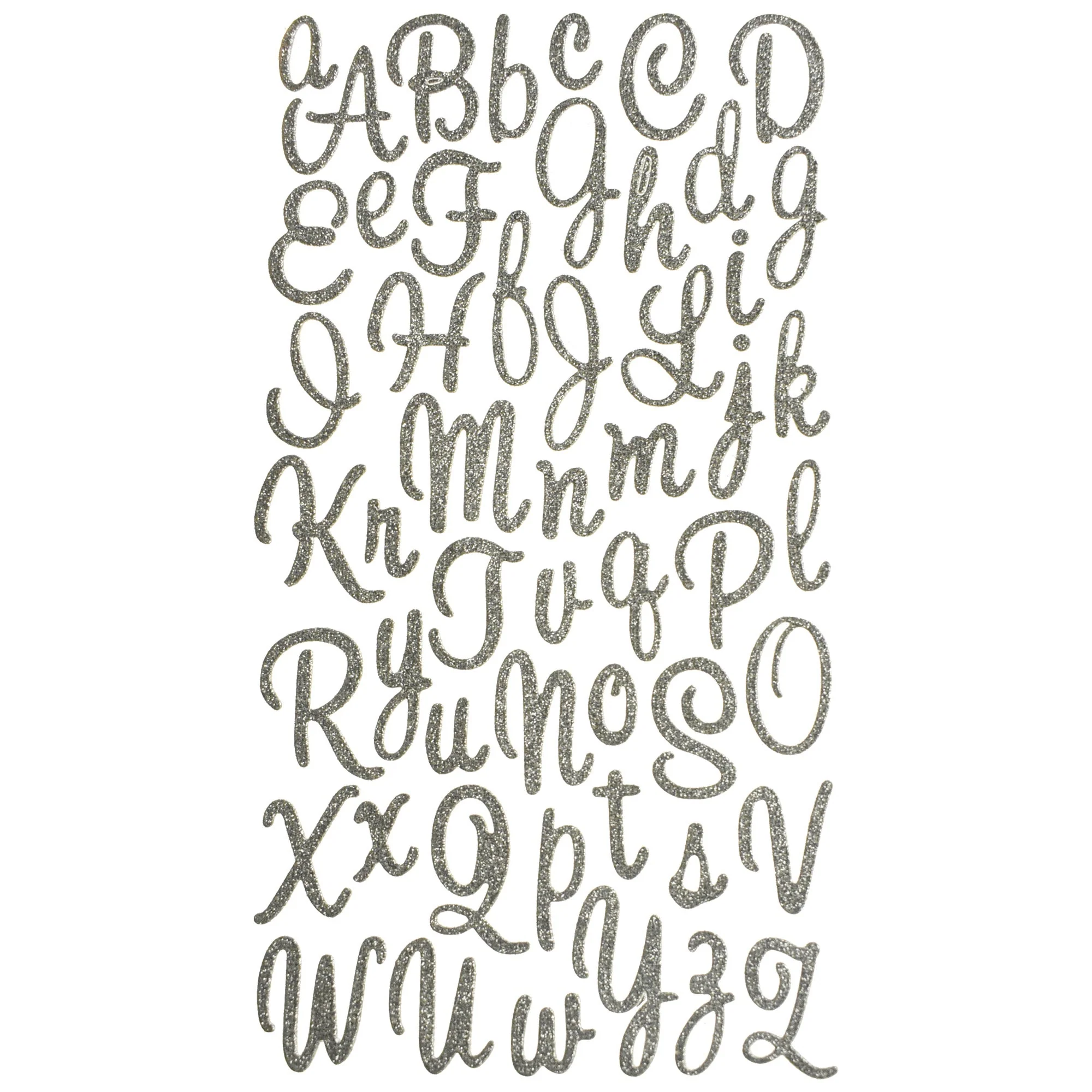 Glitter Cursive Alphabet Letter Stickers, 1-Inch, 50-Count - Image 10