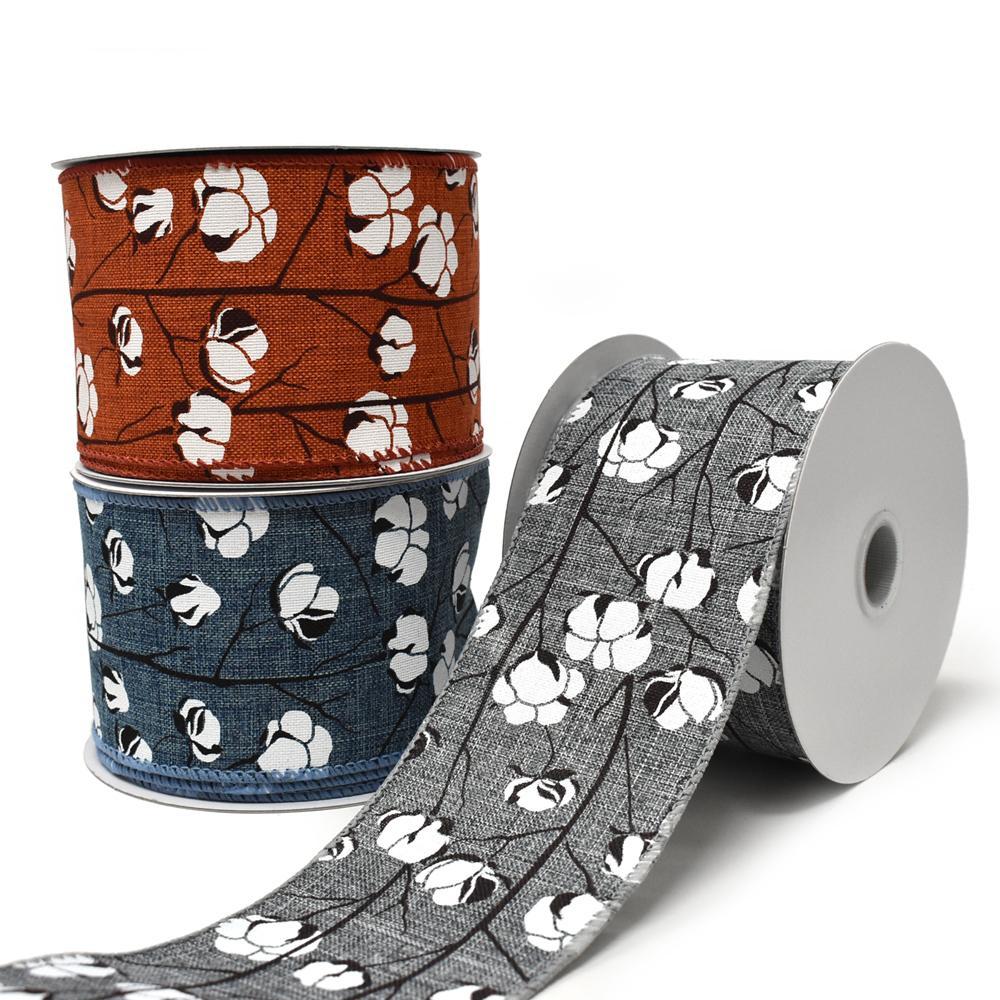 Cotton Boll Stems Linen Ribbon, 10 Yards - Image 7