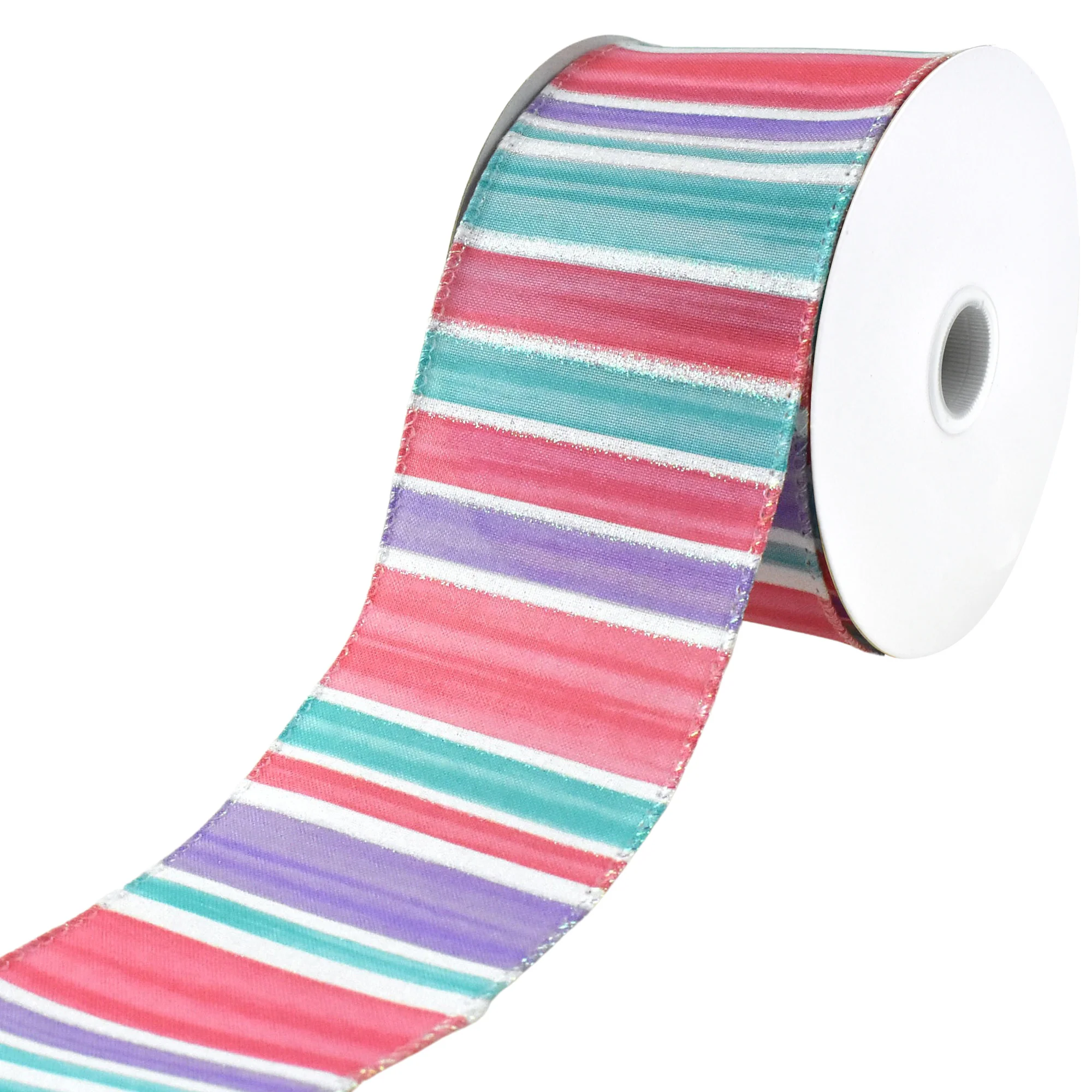 Cotton Candy Ombre Stripes Wired Ribbon, 10-yard - Image 3