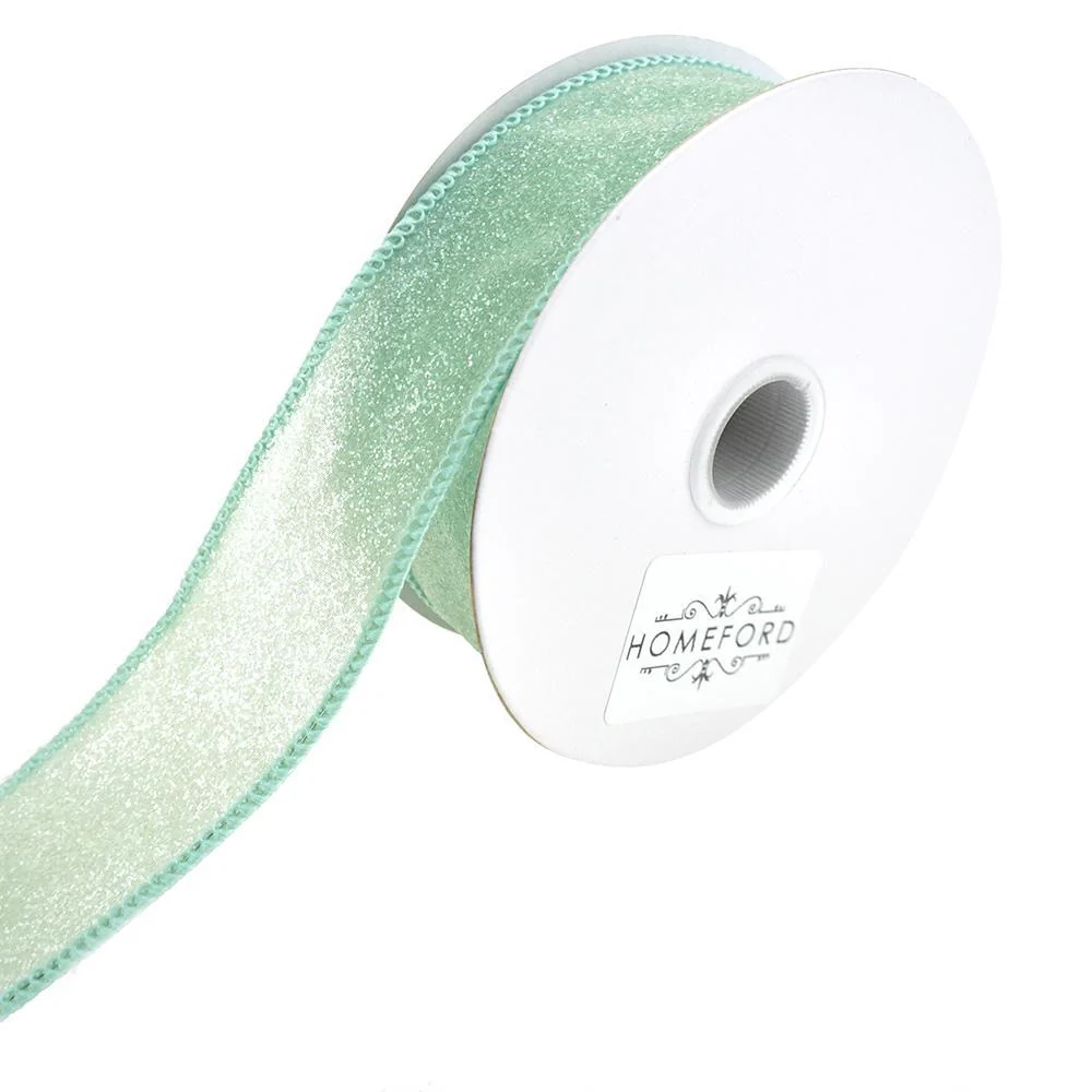 Crystal Rocks Wired Edge Glitter Ribbon, 1-1/2-Inch, 10-Yard - Image 2