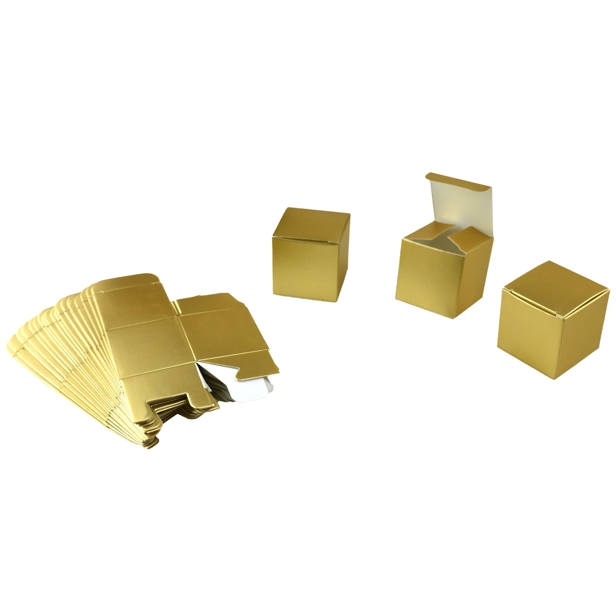 Cube Metallic Paper Gift Favor Boxes, 2-Inch, 24-Count - Image 4