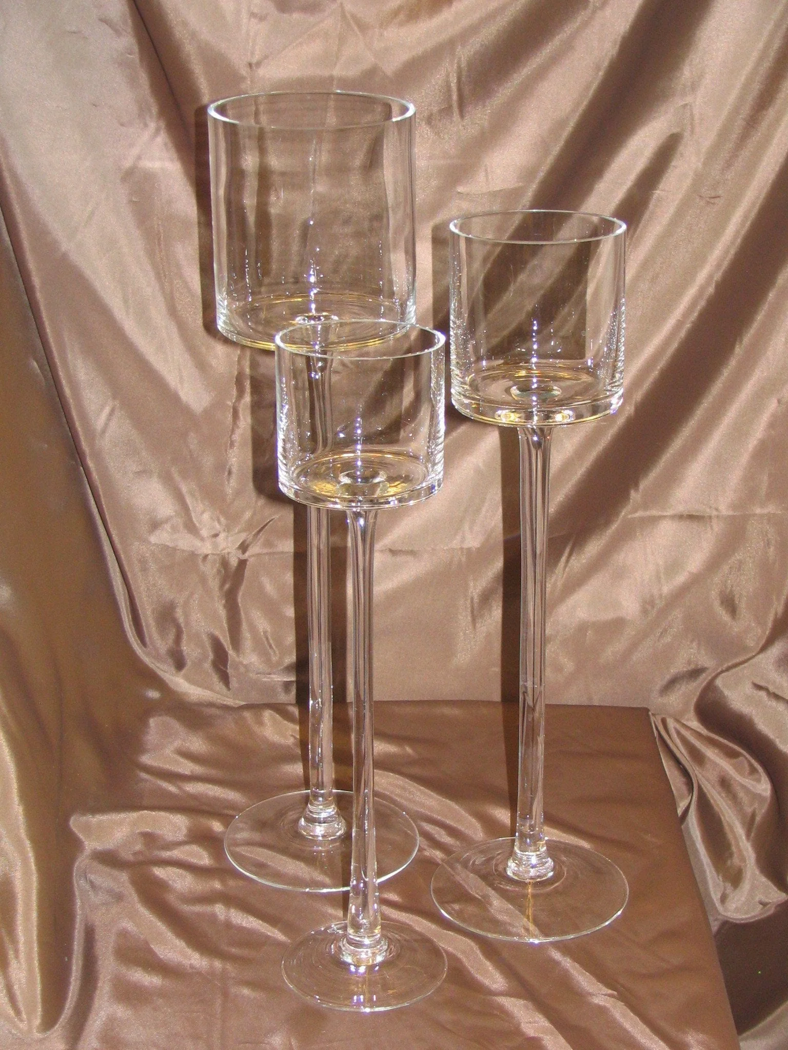 Clear Glass Wine Candle Holder Table Centerpiece - Image 2