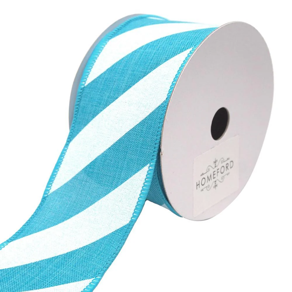 Diagonal Striped Faux Linen Nantucket Ribbon, 2-1/2-Inch, 10-Yards - Image 4