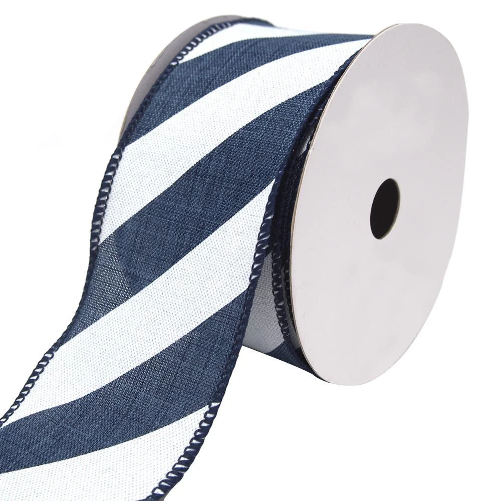 Diagonal Striped Faux Linen Nantucket Ribbon, 2-1/2-Inch, 10-Yards - Image 6