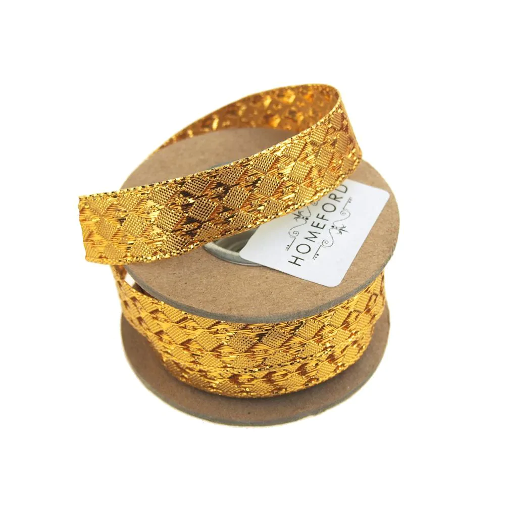 Diamond Lame Holiday Christmas Wired Ribbon, 5/8-Inch, 9 Yards - Image 3