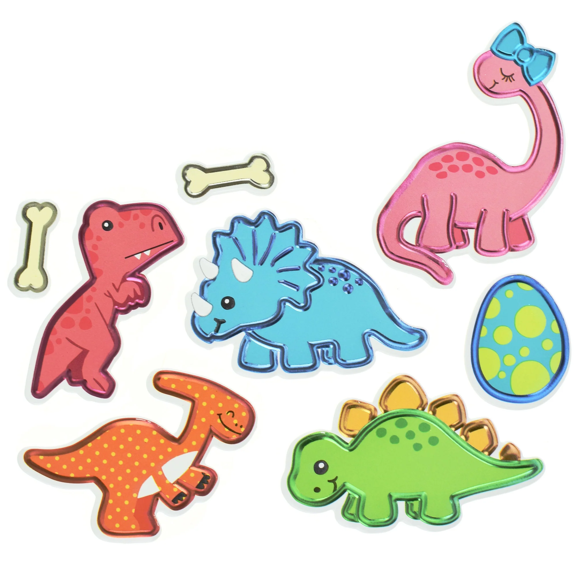 Dinosaur 3D Pop Up Foil Paper Craft Stickers, 2-inch, 16-piece - Image 3