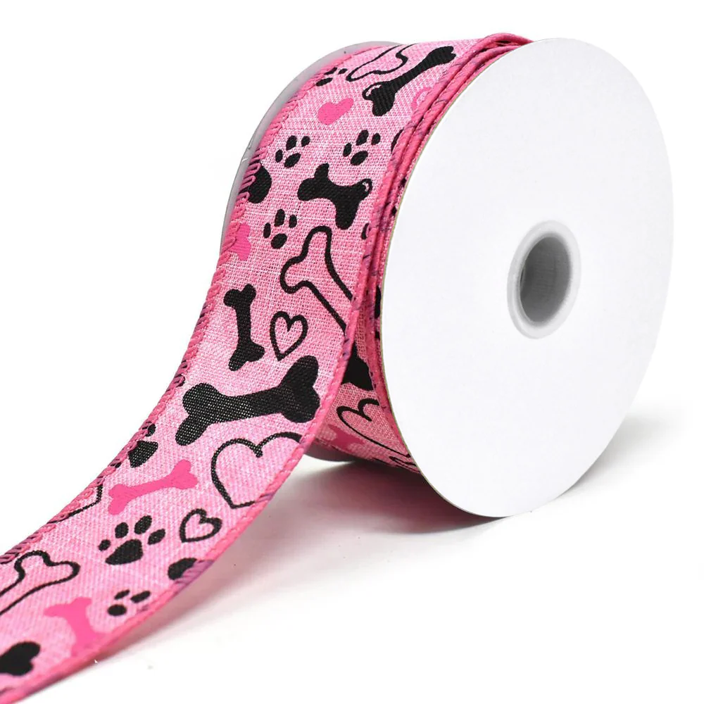Doggy Paws and Bones Wired Linen Ribbon, 1-1/2-Inch, 10-Yard - Image 4