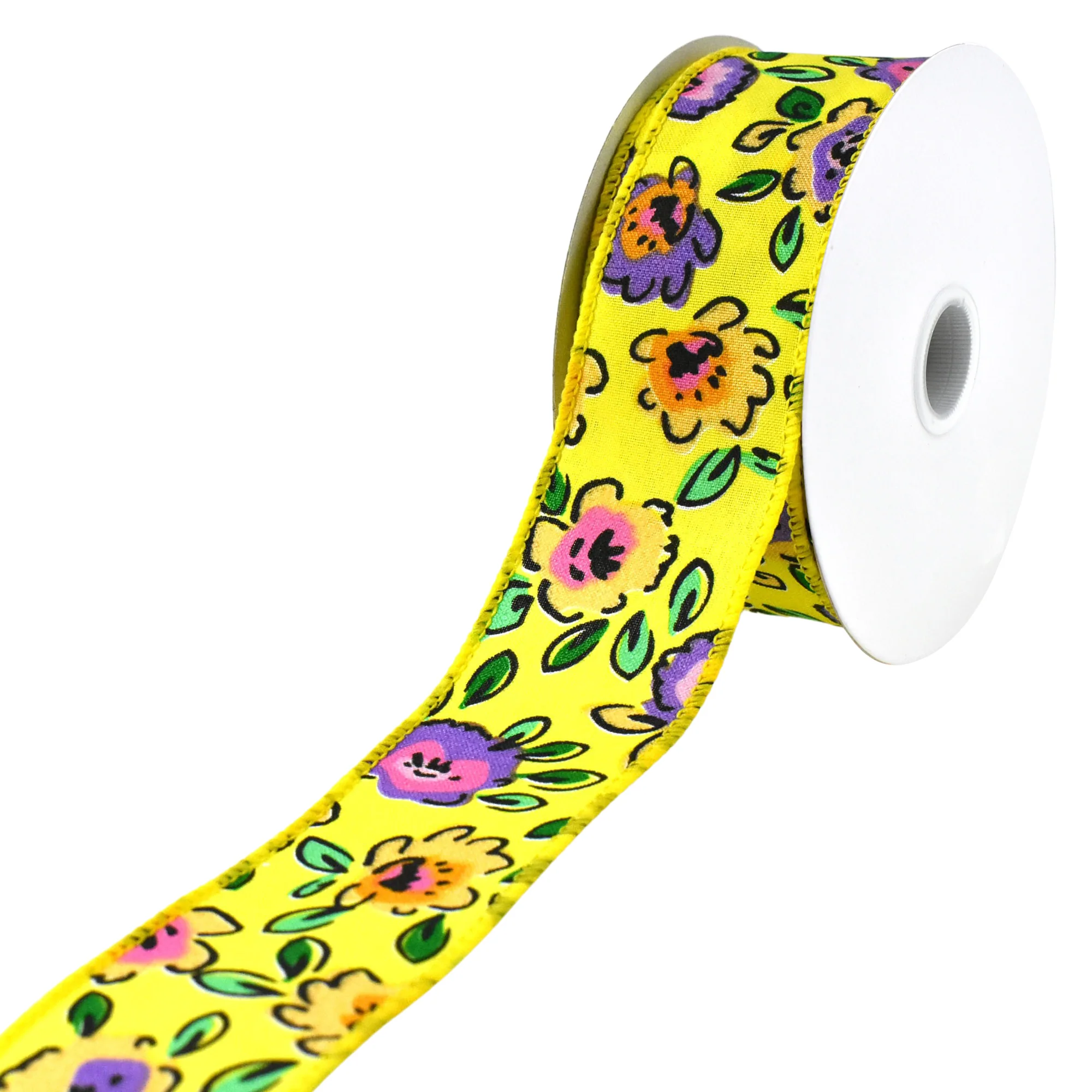 Electric Cartoon Flowers Wired Ribbon, 10-yard - Image 4