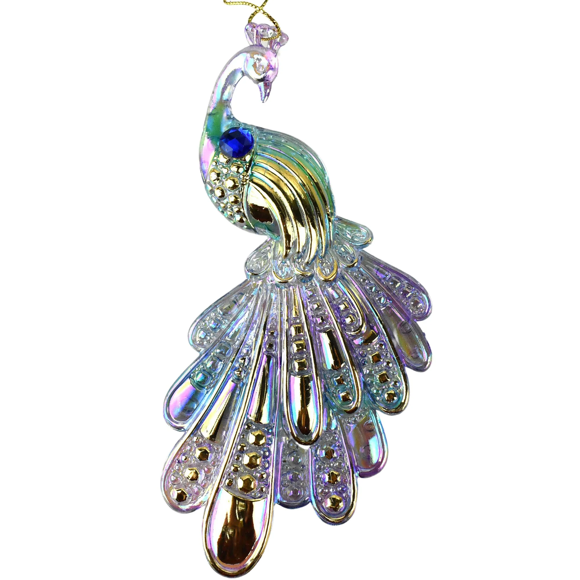 Elegant Peacock Acrylic Christmas Ornaments, 5-Inch, 2-Piece - Image 3
