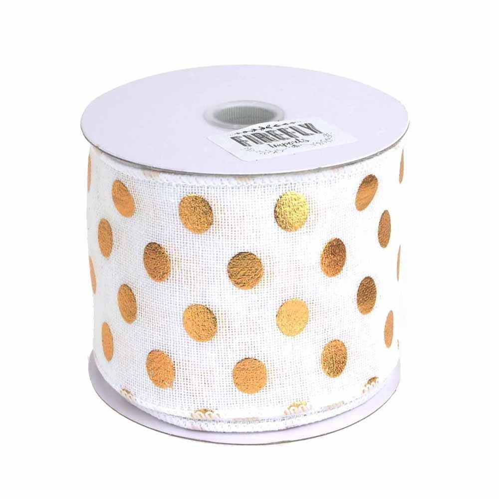 Embossed Dots Soft Canvas Ribbon Wired Edge, 10 Yards - Image 5