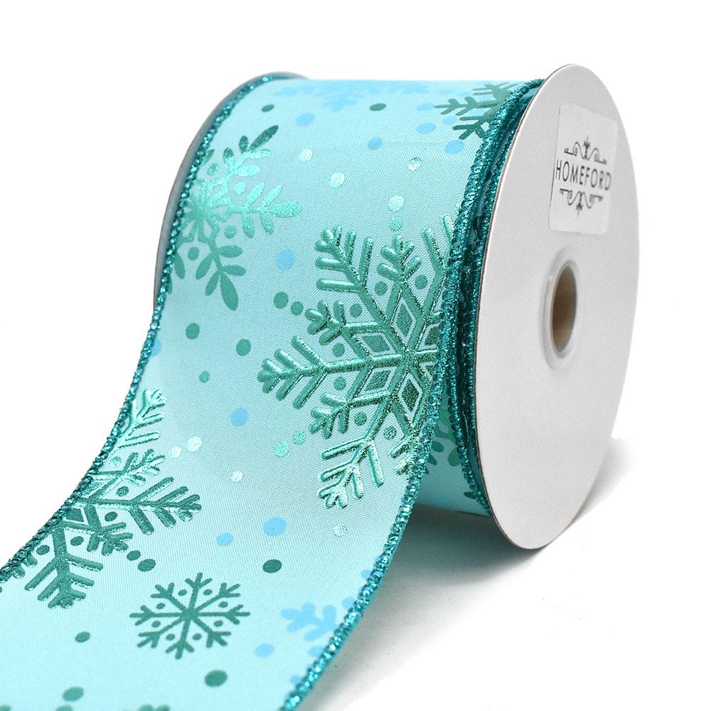 Embossed Snowflake Wired Ribbon, 2-1/2-Inch, 10-Yard - Image 3