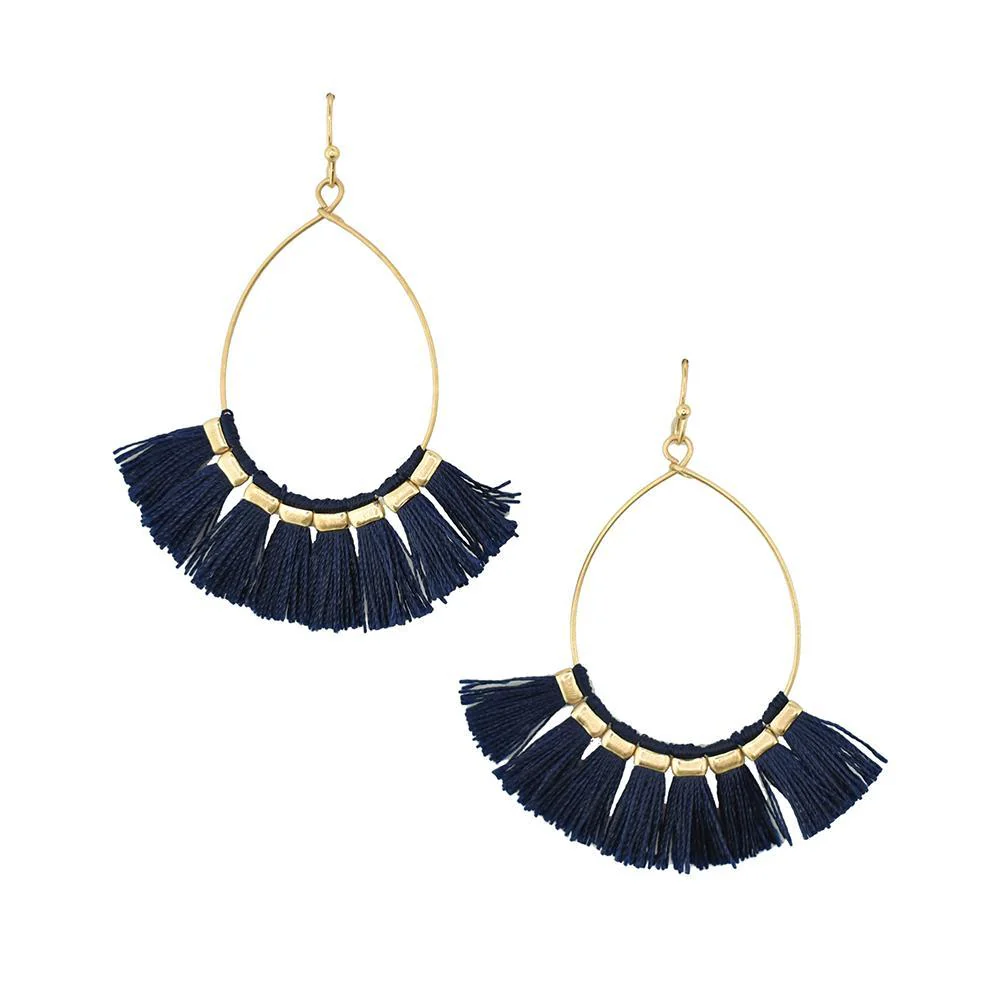 Fan Tear Drop Dangle Earrings, 2-Inch - Image 5