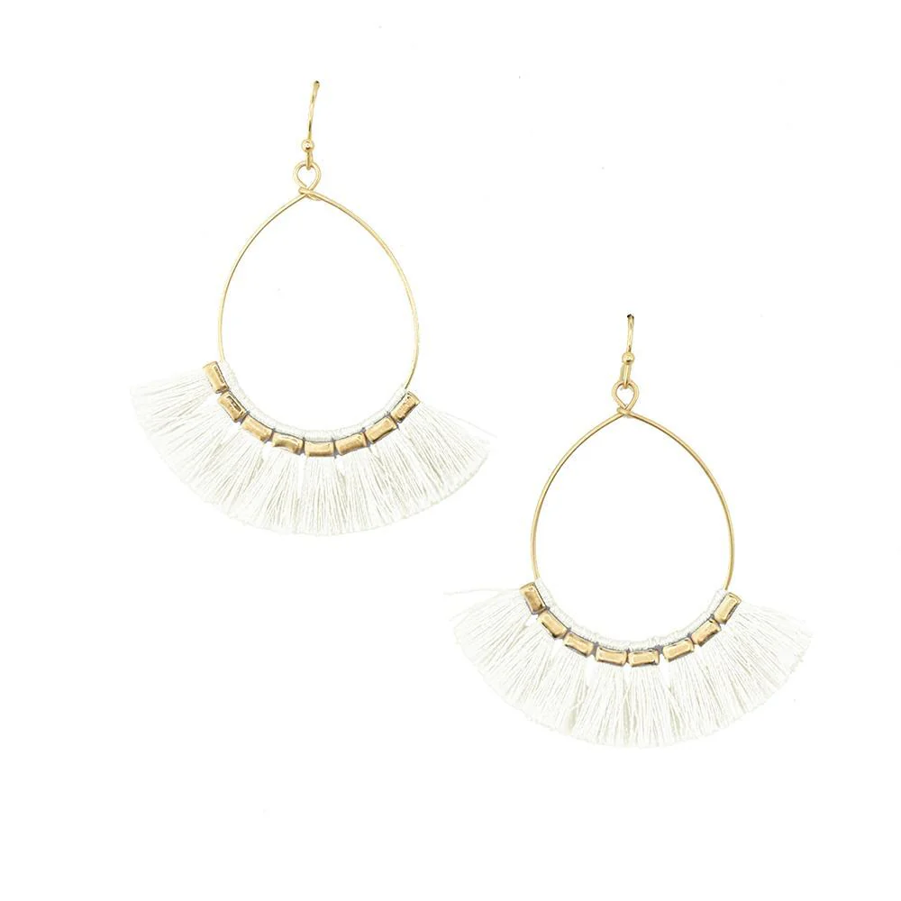 Fan Tear Drop Dangle Earrings, 2-Inch - Image 6