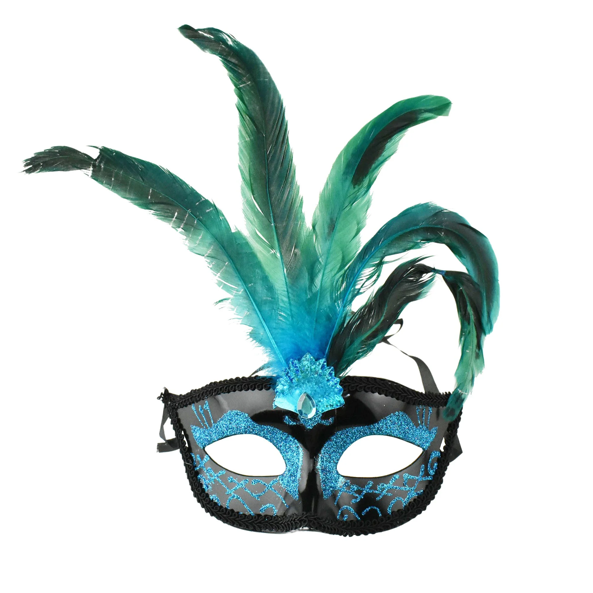 Fancy Feather Masquerade Mask, 7-Inch x 3-1/4-Inch - Image 9