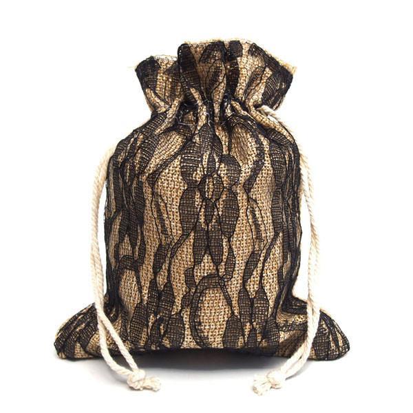 Faux Burlap Bags Lace Overlay, 5-Inch x 6-1/2-Inch, 6-Piece - Image 3