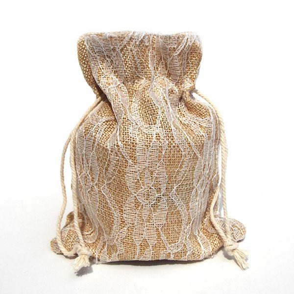 Faux Burlap Bags Lace Overlay, 5-Inch x 6-1/2-Inch, 6-Piece - Image 4