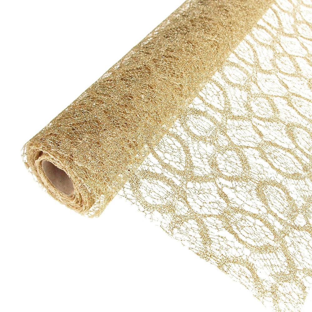 Faux Lace Ribbon with Glitters, 19-Inch, 5 Yards - Image 3