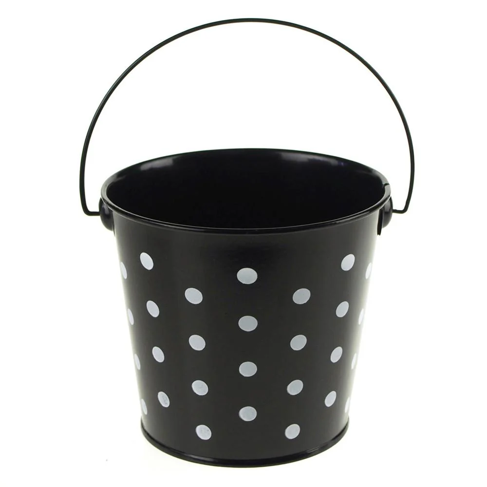 Polka Dot Metal Pail Bucket Party Favor, 5-inch - Image 2