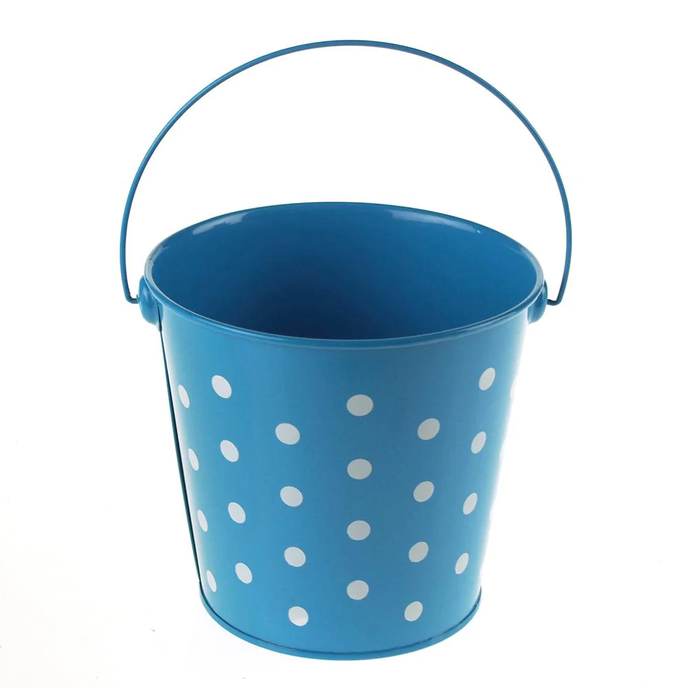 Polka Dot Metal Pail Bucket Party Favor, 5-inch - Image 7