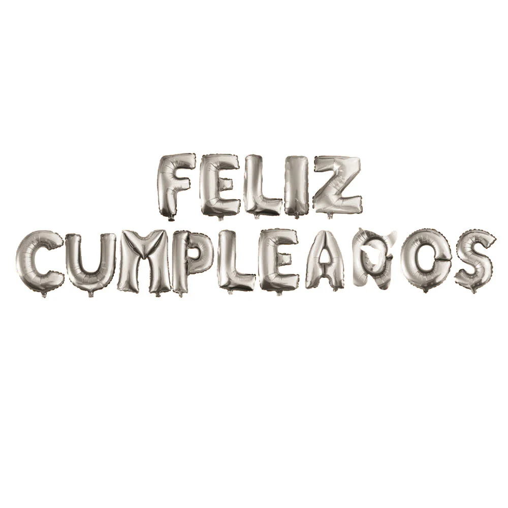 Feliz Cumpleaños Text Foil Balloon, 16-Inch, 15-Piece - Image 2