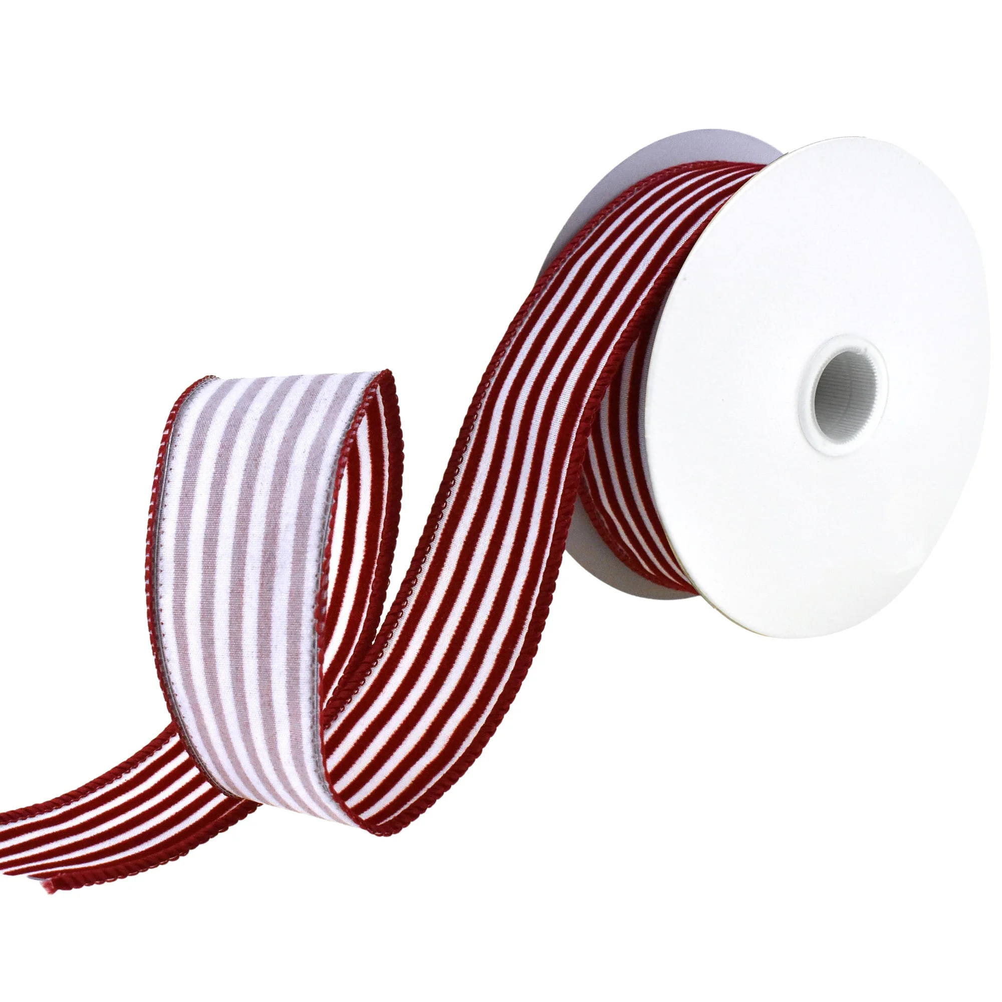Flocked Velvet Cabana Stripes Wired Ribbon, 1-1/2-Inch, 10-Yard - Image 4