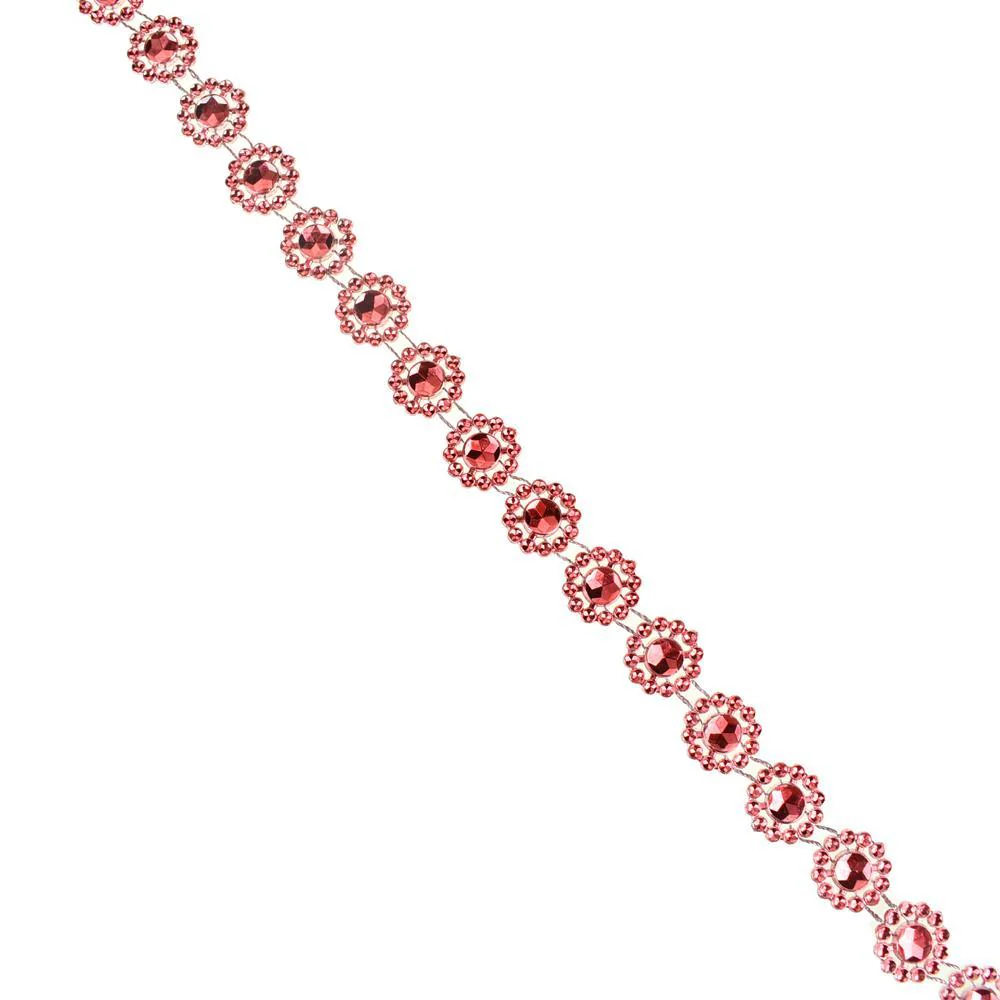 Flower Rhinestone Trim Strand, 15mm, 10-Yard - Image 3