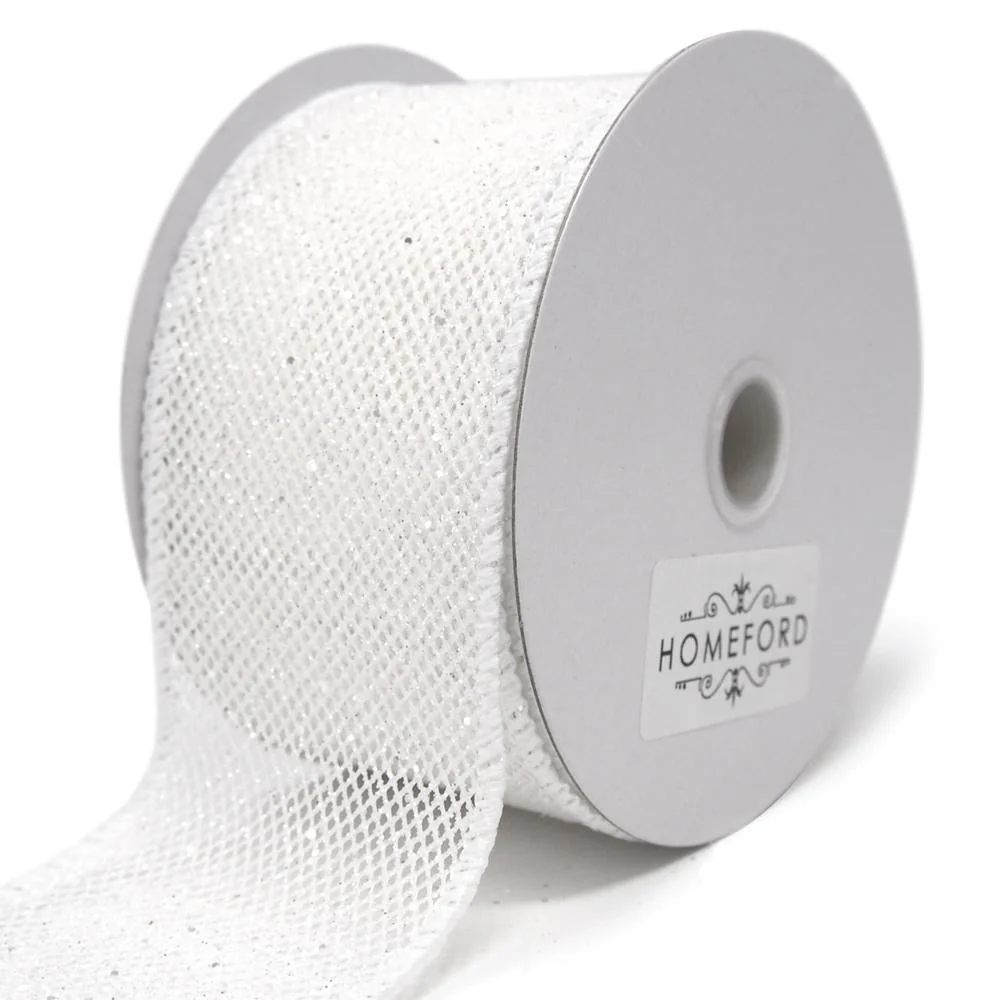 Frosted Net Wired Ribbon, 10 Yards - Image 28