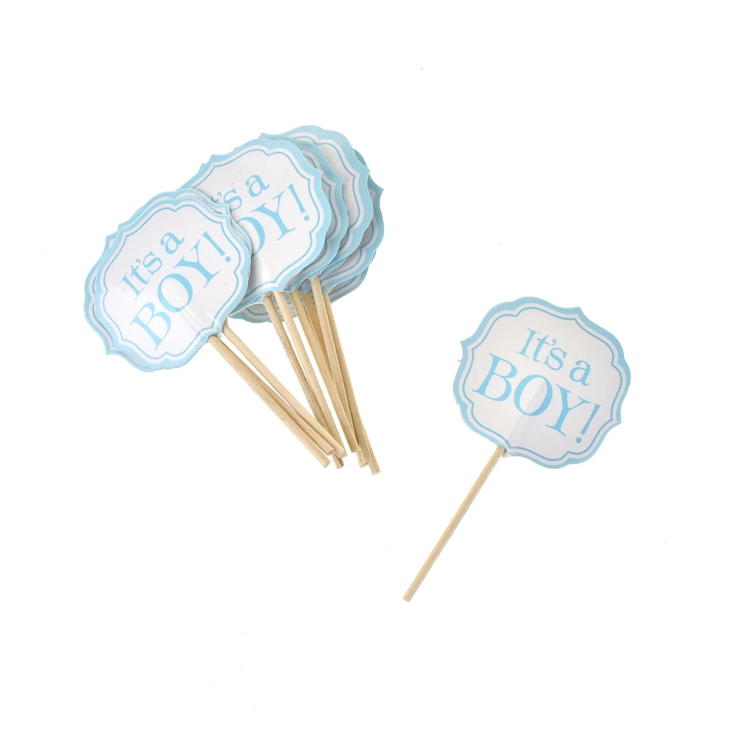Gender Announcement Baby Shower Pick, 3-1/2-Inch, 12-Piece - Image 2