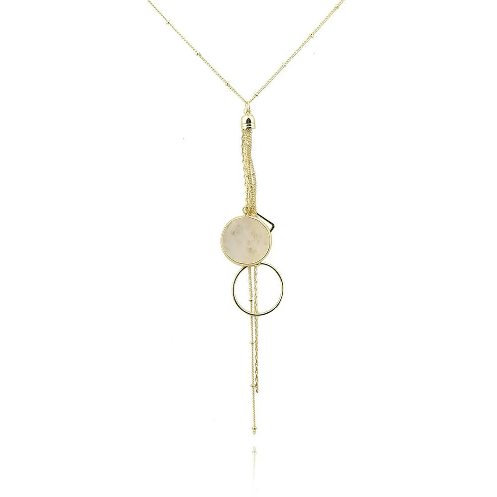 Geode Geometric Tassel Pendant Necklace, 27-Inch - Image 4