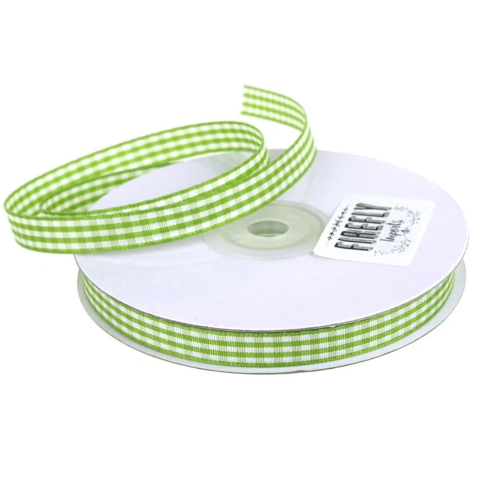 Gingham Checkered Plaid Polyester Ribbon, 3/8-inch, 25-yard - Image 14