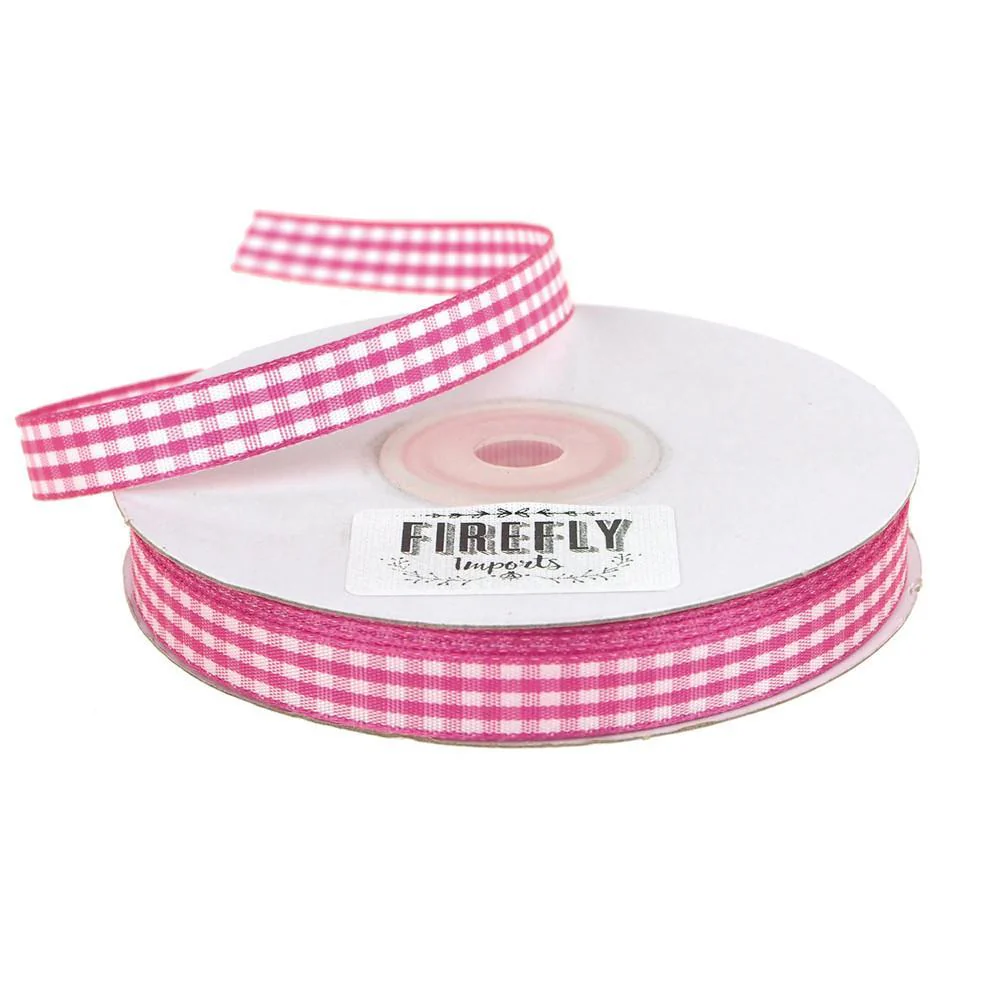 Gingham Checkered Plaid Polyester Ribbon, 3/8-inch, 25-yard - Image 3