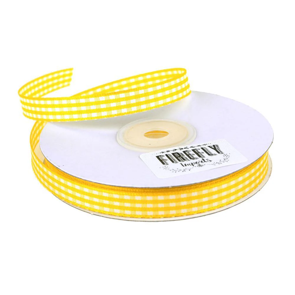 Gingham Checkered Plaid Polyester Ribbon, 3/8-inch, 25-yard - Image 6