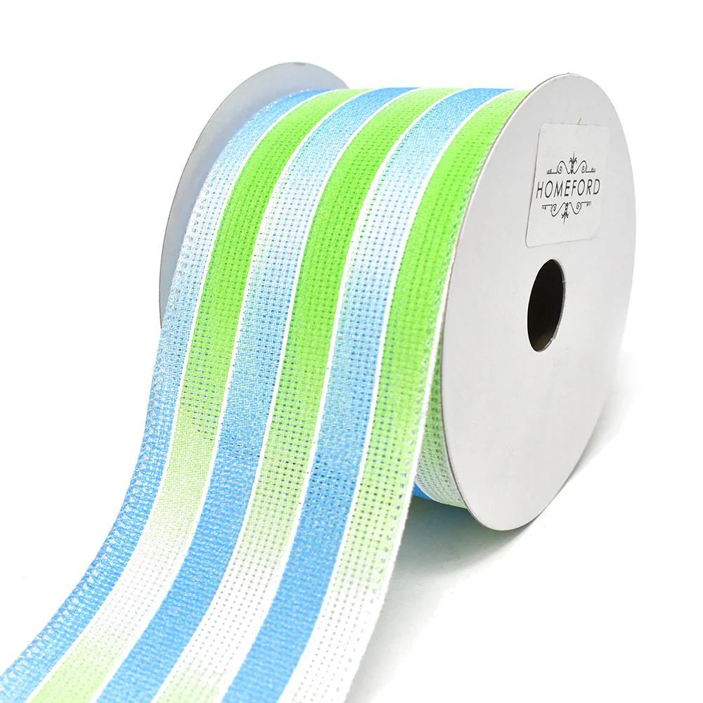 Glitter Ombre Striped Wired Ribbon, 2-1/2-Inch, 10-Yard - Image 2