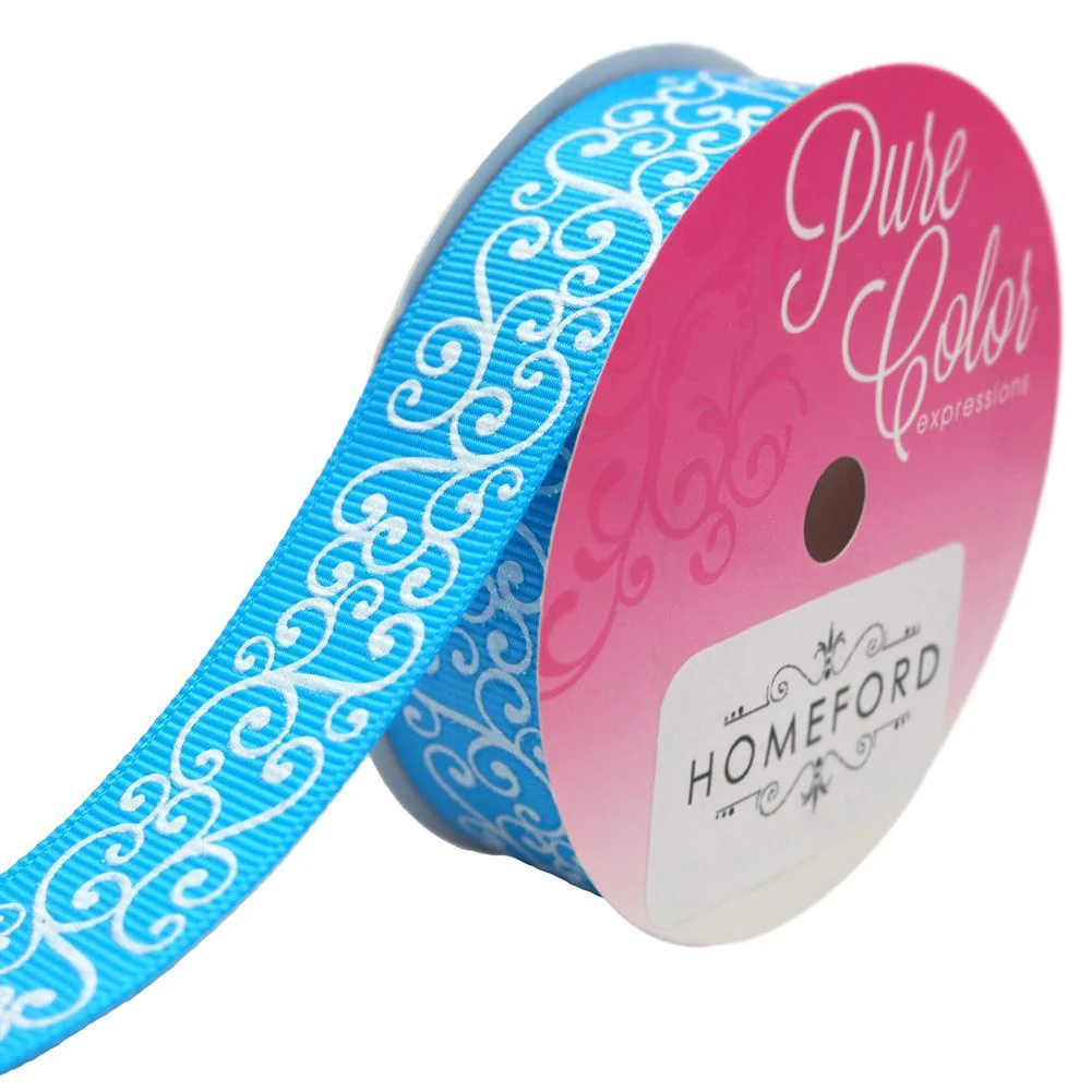 Glitter Swirl Grosgrain Ribbon, 7/8-Inch, 4-Yard - Image 5