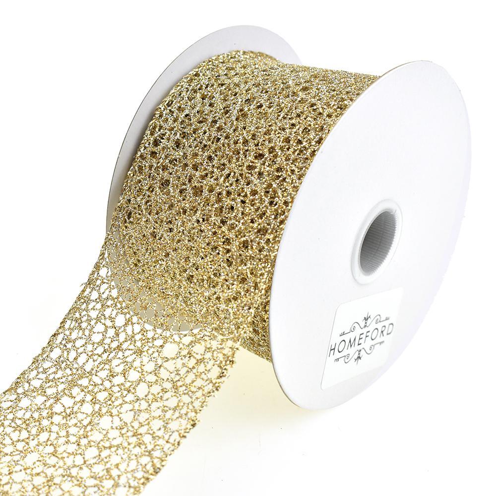 Glitter Webbing Wired Ribbon, 2-1/2-Inch, 10-Yard - Image 2