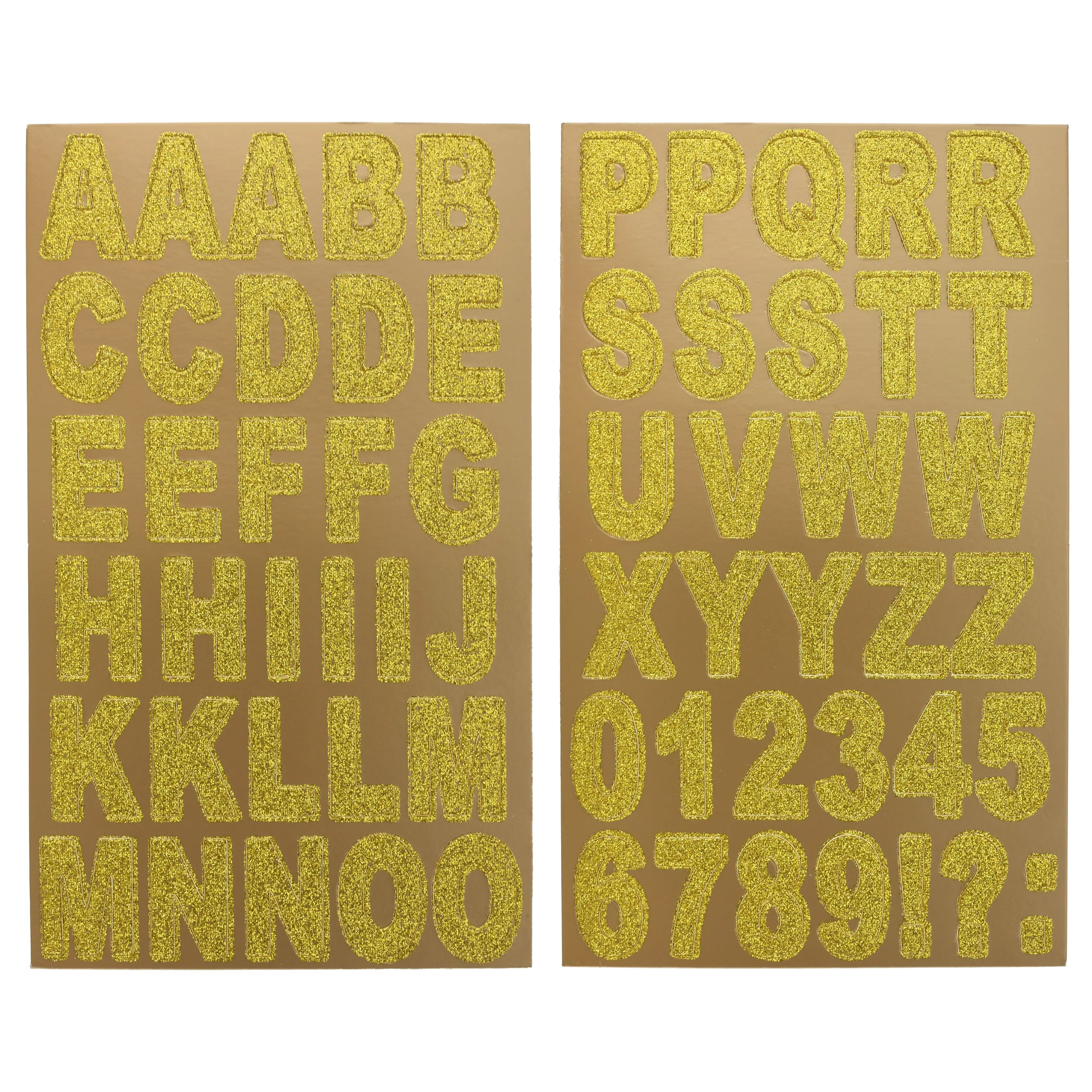 Glittered Capital Letter Craft Stickers, 1-3/8-inch, 64-piece - Image 2