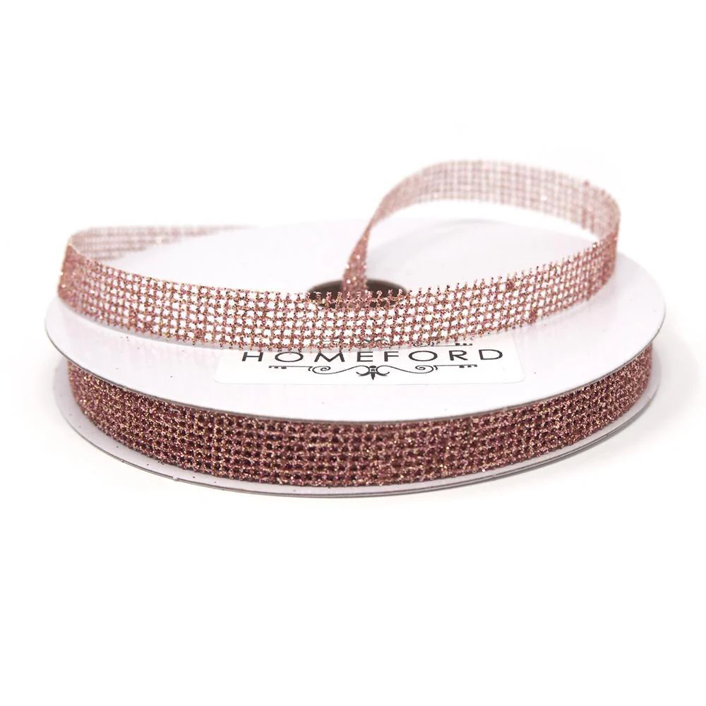 Glittered Grid Weave Ribbon, 3/8-Inch, 25 Yards - Image 6