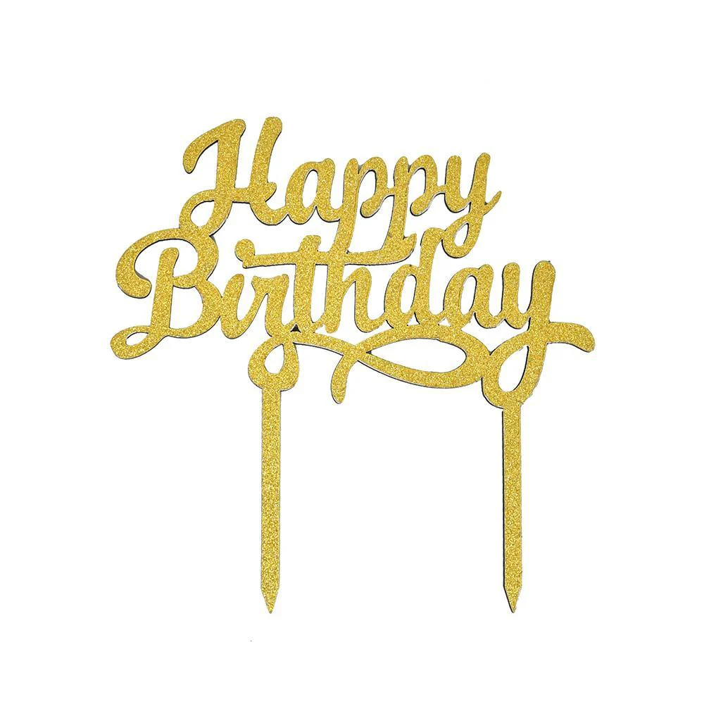 Glittered "Happy Birthday" Cake Topper, 6-1/2-Inch - Image 2