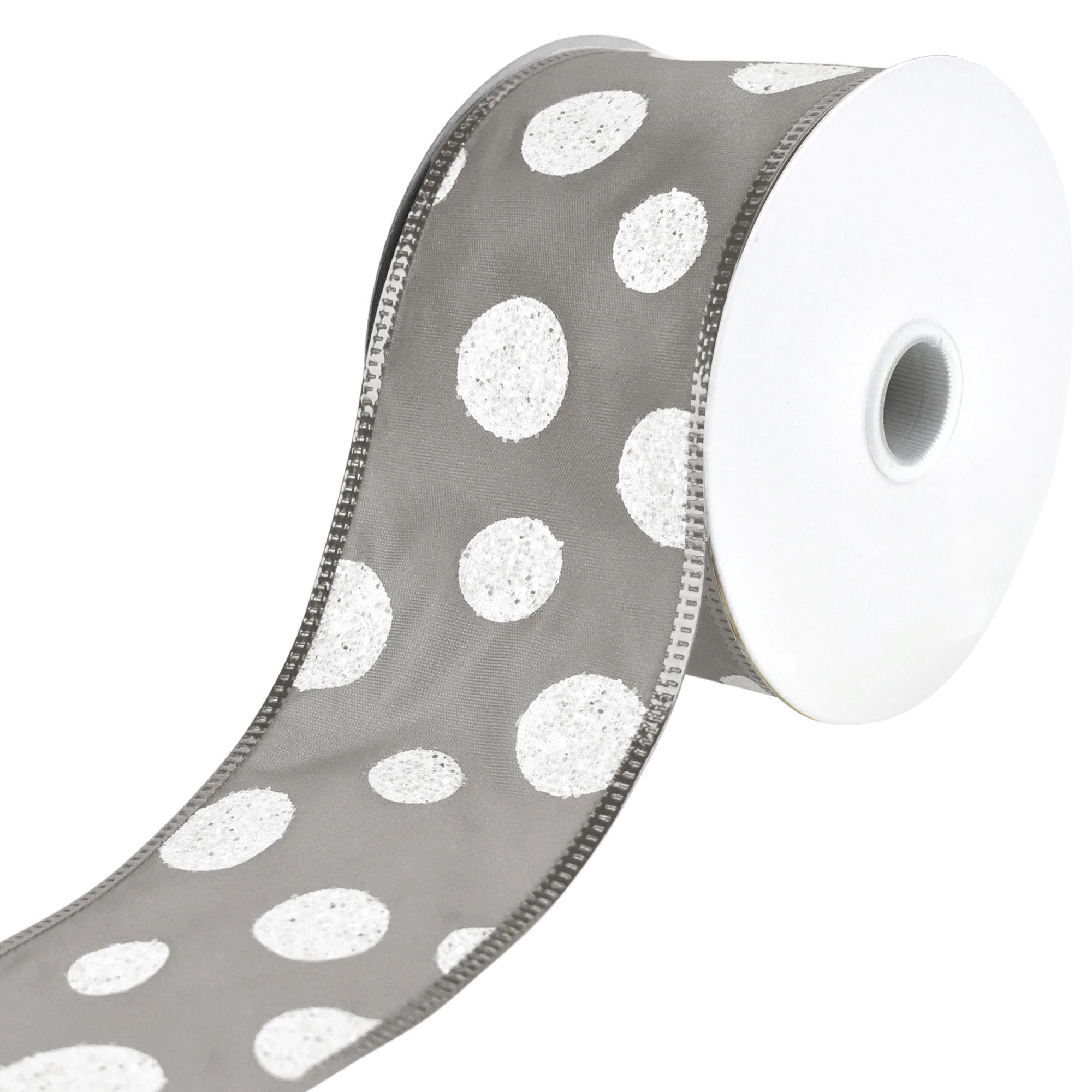 Glittered Jumbo Polka Dots Satin Wired Ribbon, 2-1/2-Inch, 10-Yard - Image 6