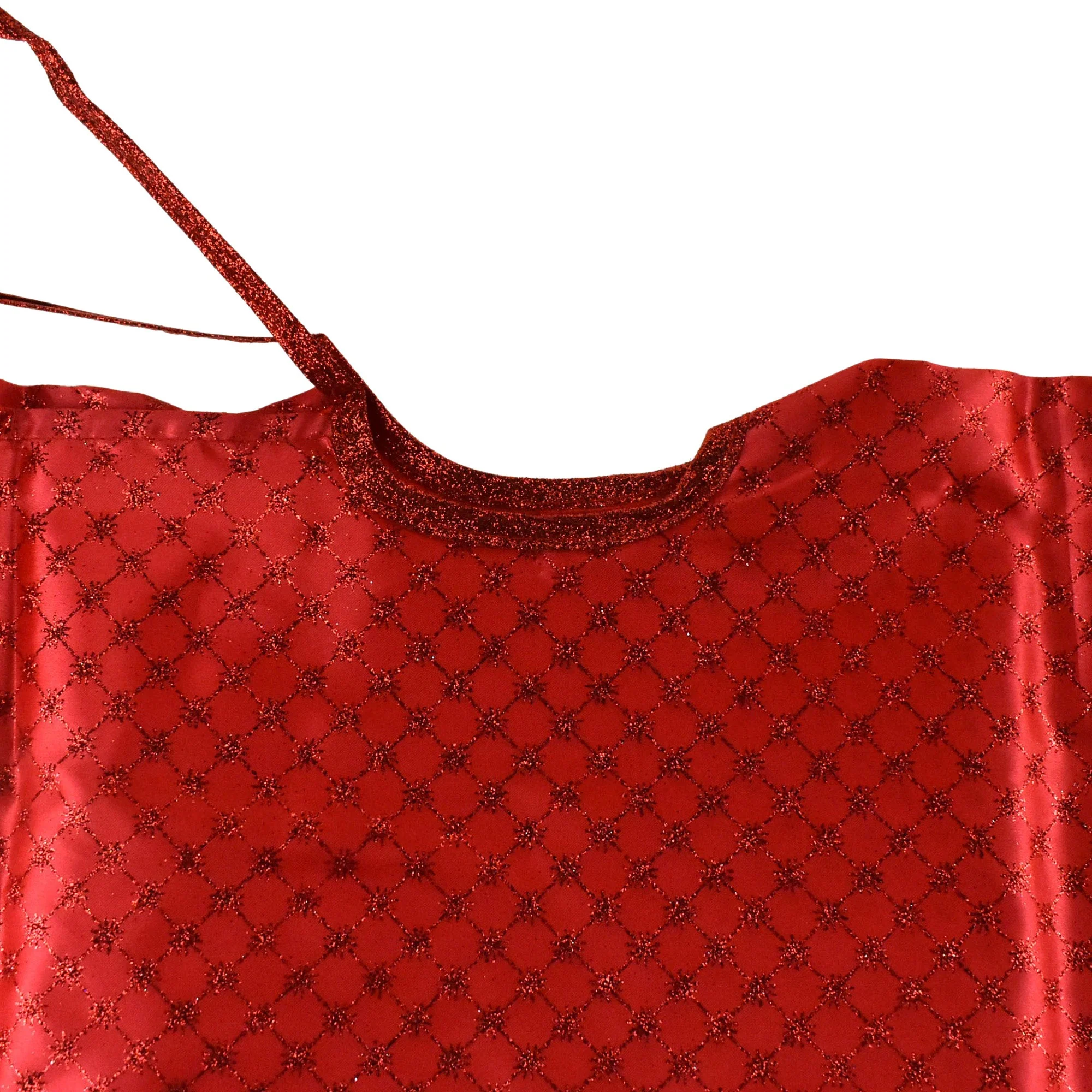 Glittered Starburst Diamonds Christmas Tree Skirt, 47-1/4-Inch - Red - Image 3