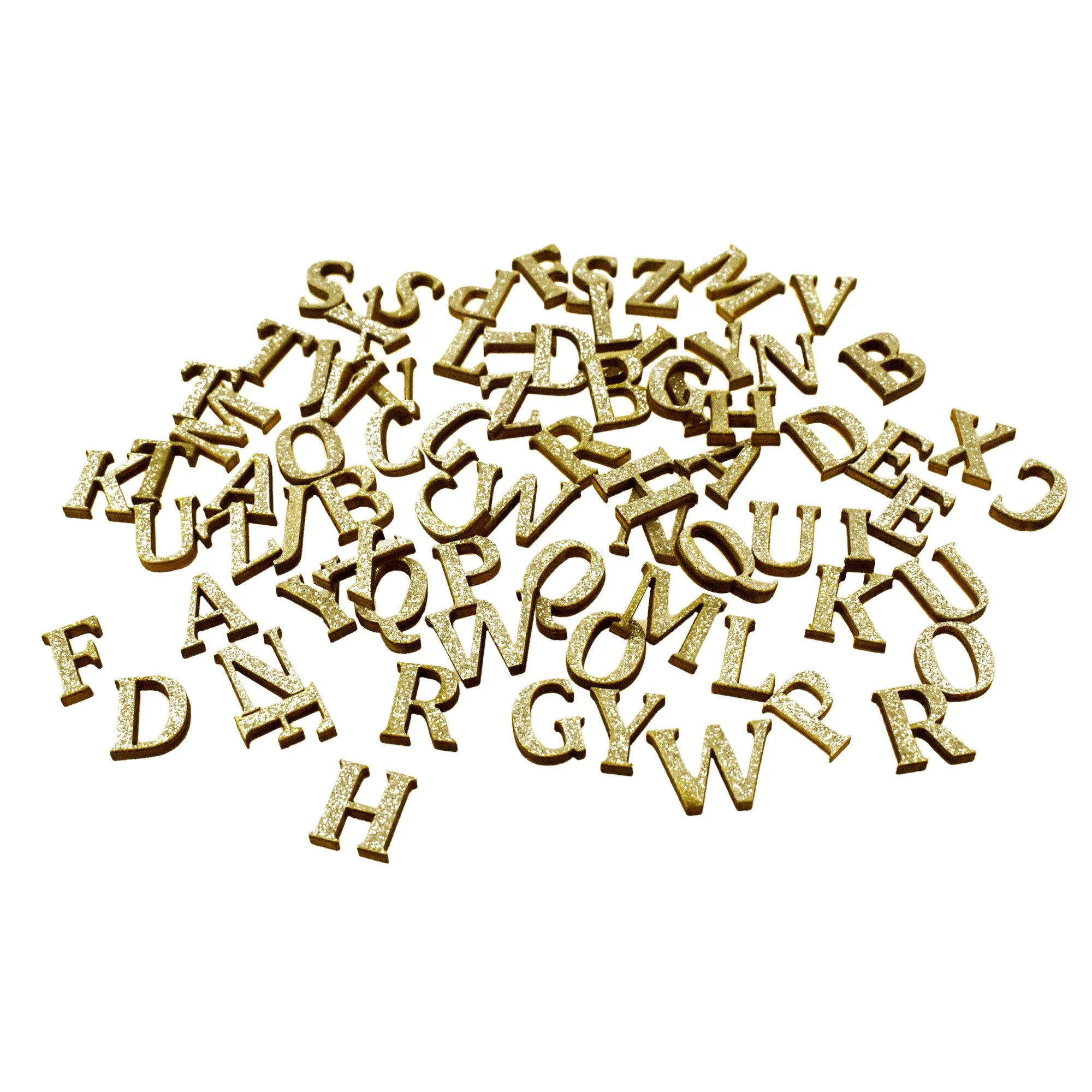 Glittered Wooden Alphabet Letters, 5/8-Inch, 78-Piece - Image 2