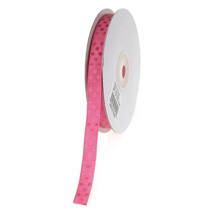 Glossy Polka Dot Polyester Ribbon, 3/8-Inch, 25-Yard - Image 3