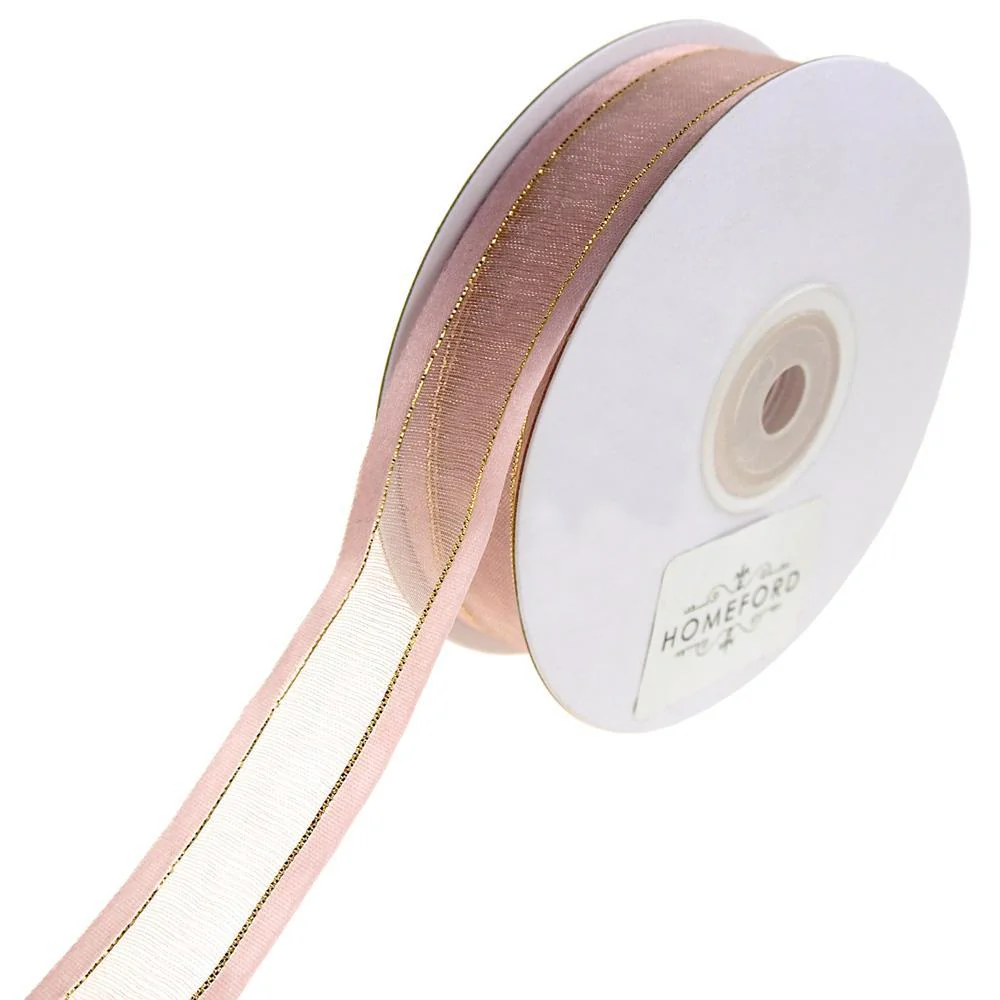 Gold-Lined Satin Edge Organza Ribbon, 25-yard - Image 58