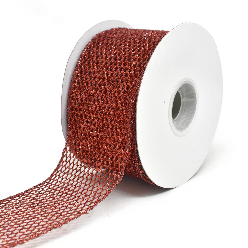 Grand Net Glitter Wired Edge Christmas Ribbon, 2-1/2-Inch, 10-Yard - Image 4
