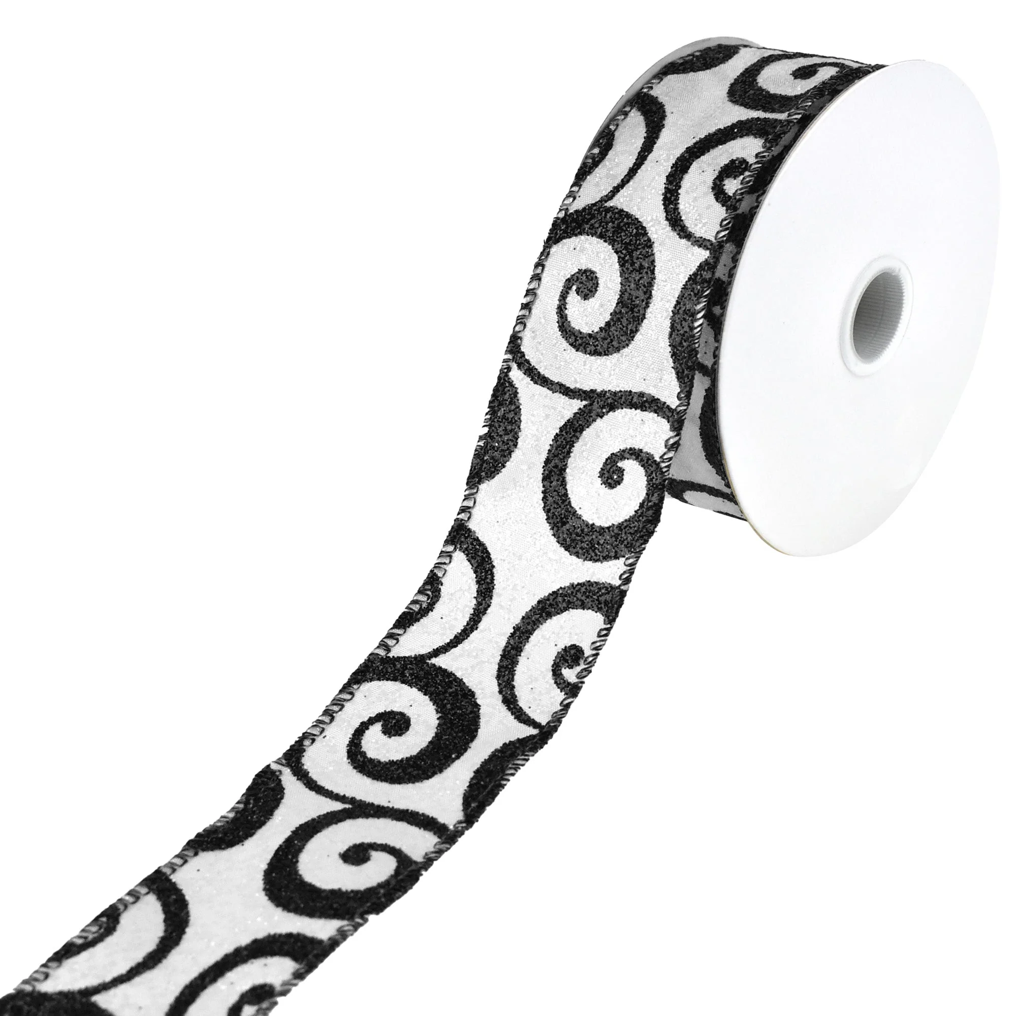 Halloween Glitter Swirls Wired Ribbon, 10-Yard - Image 4